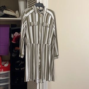 Olive green and white striped dress!